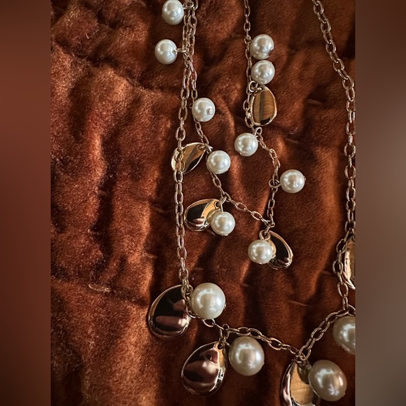 JCrew Double Layer Gold Disc and Pearl Necklace - Picture 3 of 3